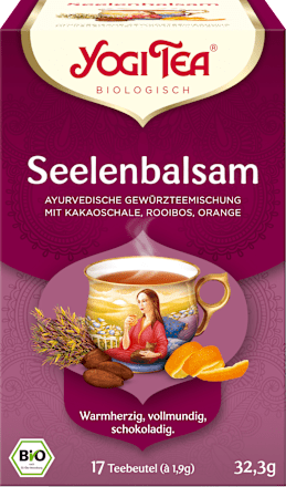 Gewürztee "Seelenbalsam" mit Kakaoschale, Rooibos & Orange (17 Beutel) YOGI TEA