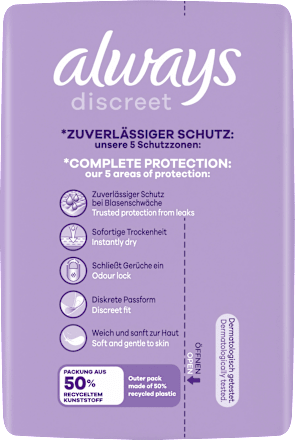 discreet Einlagen Inkontinenz 5 Long Big Pack always