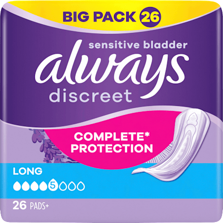 discreet Einlagen Inkontinenz 5 Long Big Pack always