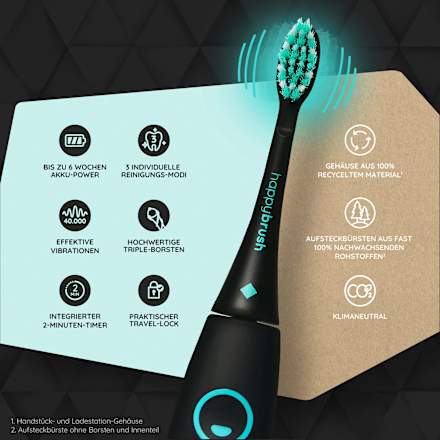 Schallzahnbürste Sonic Typ Eco Vibe 3 Starterset happybrush