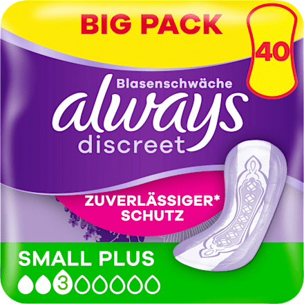 discreet Einlagen Inkontinenz Small Plus always