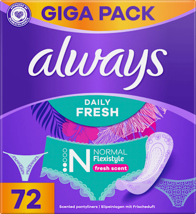 Slipeinlagen Daily Fresh Normal Flexistyle Giga Pack always