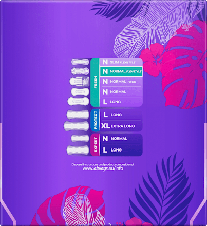 Slipeinlagen Daily Fresh Normal Flexistyle Giga Pack always