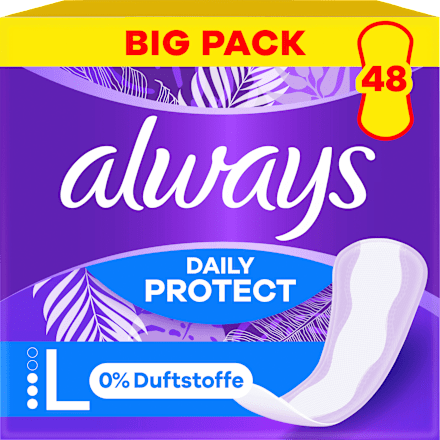 Slipeinlagen Daily Protect Long ohne Duft Big Pack always