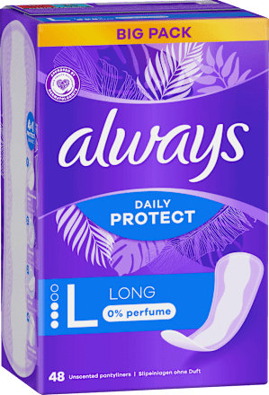 Slipeinlagen Daily Protect Long ohne Duft Big Pack always