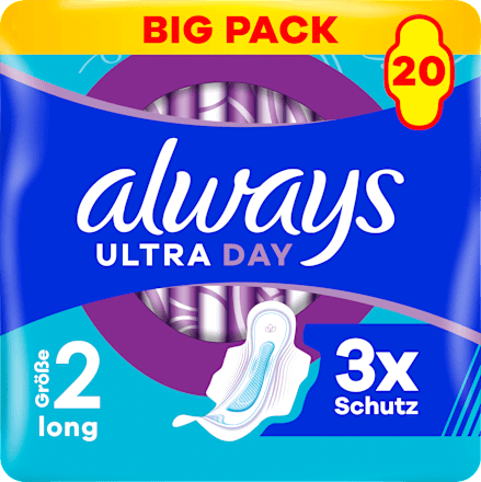 Ultra-Binden Day Long 2 mit Flügeln, Big Pack always