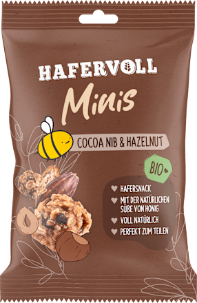 Kindersnack Haferwürfel Minis Kakaonibs & Haselnüsse HAFERVOLL