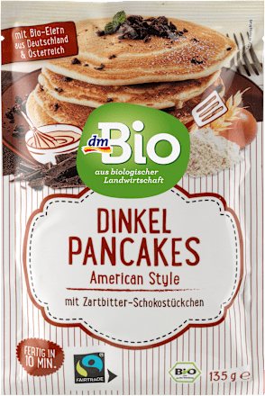 Preparazione bio per pancake di farro con cioccolato dmBio