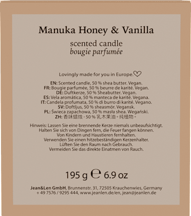 Duftkerze Manuka Honey & Vanilla Jean&Len