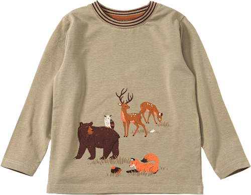Langarmshirt Pro Climate mit Waldtier-Motiv, braun, Gr. 116 ALANA