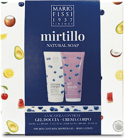 Set regalo gel doccia e crema corpo al mirtillo MARIO FISSI 1937 FIRENZE