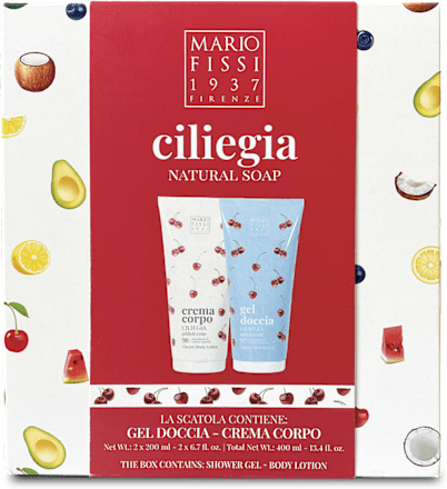 Set regalo gel doccia e crema corpo alla ciliegia MARIO FISSI 1937 FIRENZE