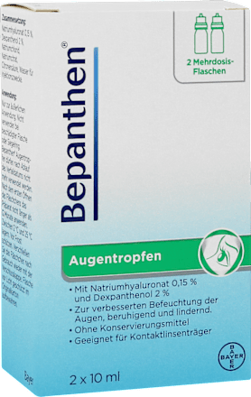 Bepanthen Augentropfen mit Natriumhyaluronat 0,15 % und Dexpanthenol 2 % Bepanthen