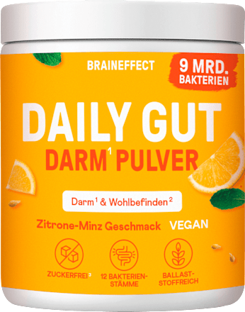 Daily Gut Darm Pulver Zitrone-Minz Geschmack BRAINEFFECT