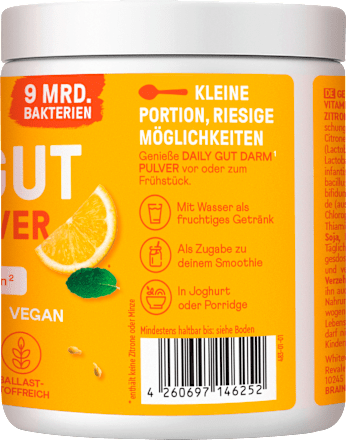 Daily Gut Darm Pulver Zitrone-Minz Geschmack BRAINEFFECT