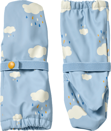 Regenhandschuhe mit Futter & Wolken-Muster, blau, Gr. 2 PUSBLU