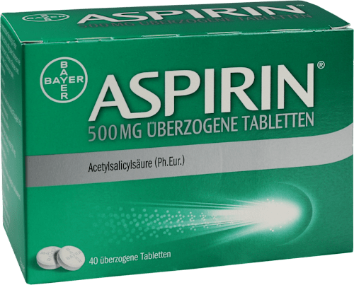 ASPIRIN 500 mg überzogene Tabletten Acetylsalicylsäure ASPIRIN