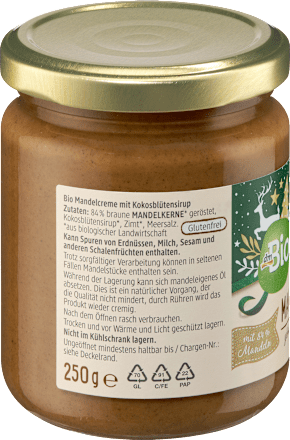 Bio karamellizált mandulakrém dmBio
