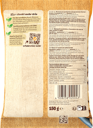 Nussmischung, Nuss-Trio geröstet & gesalzen Seeberger