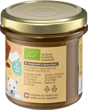  Budincă pentru copii cu Banană & Cacao dmBio
