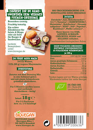Mein veganes Dressing, French BIOVEGAN