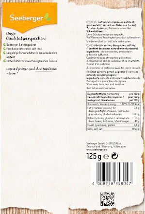 Trockenfrüchte, Aprikosen Seeberger