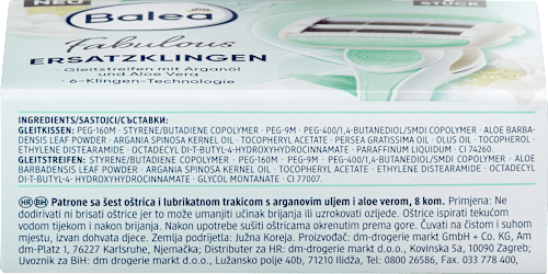 Nadomestne britvice s 6 rezili Fabulous Balea