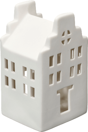 LED Porzellangiebelhaus, matt weiß Dekorieren & Einrichten