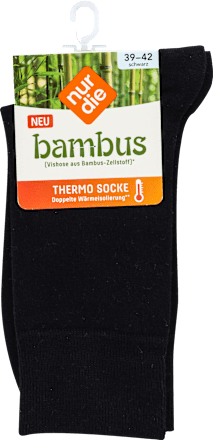 bambus Thermo Socken schwarz, Gr. 39 - 42 (1 Paar) nur die