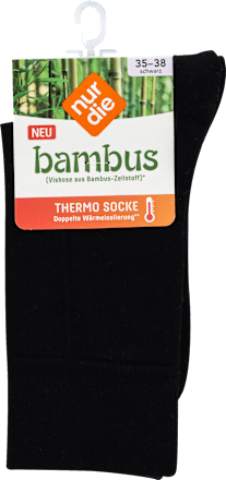 bambus Thermo Socken schwarz, Gr. 35 - 38 nur die