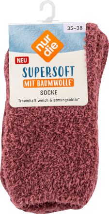 Socken supersoft rosa, Gr. 35 - 38 (1 Paar) nur die