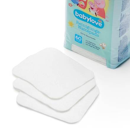 Памучни тампони за почистване на бебе, 9 х 11 cm babylove