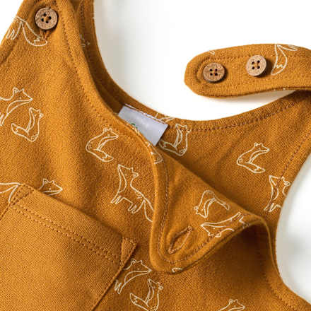 Latzhose mit Fuchs-Muster, braun, Gr. 68 ALANA