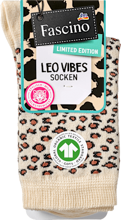Socken mit Leo-Muster beige & braun Gr. 35.38 Fascino