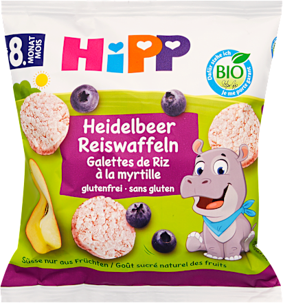 Bio puffasztott rizs, almás-áfonyás, 8 hónapos kortól HiPP