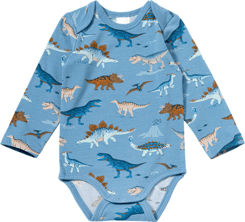 Body Langarm Pro Climate mit Dino-Muster, blau, Gr. 86/92 ALANA