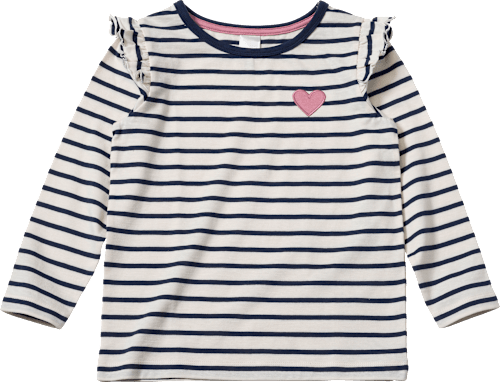 Langarmshirt mit Herz-Applikation, blau + weiß, Gr. 128 ALANA