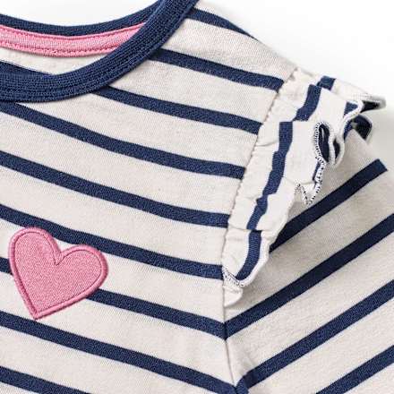 Langarmshirt mit Herz-Applikation, blau + weiß, Gr. 128 ALANA