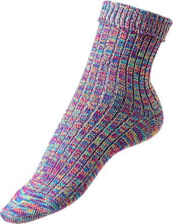 Socken in Strick-Optik mit Umschlagbund blau Gr. 35-38 Fascino