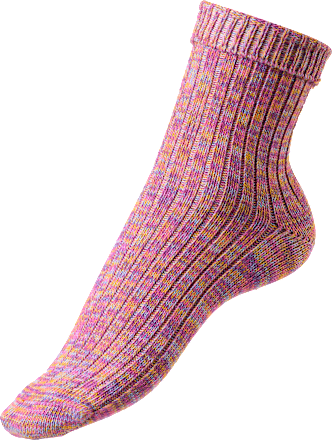 Socken in Strick-Optik mit Umschlagbund pink Gr. 35-38 Fascino
