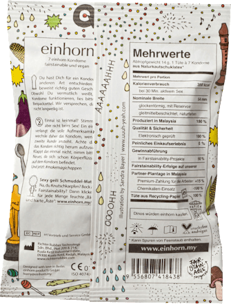 Kondome UUUH! Penisgegenstände, Breite 54mm einhorn