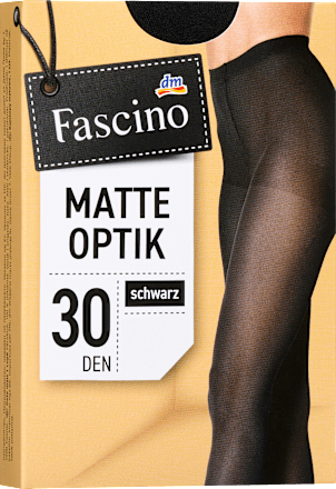Strumpfhose Matte Optik schwarz 30 DEN, Gr. 38/40 Fascino