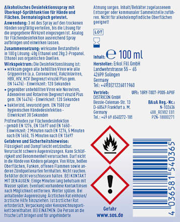 Desinfektionsspray Intense Hand & Fläche, Reisegröße SOS