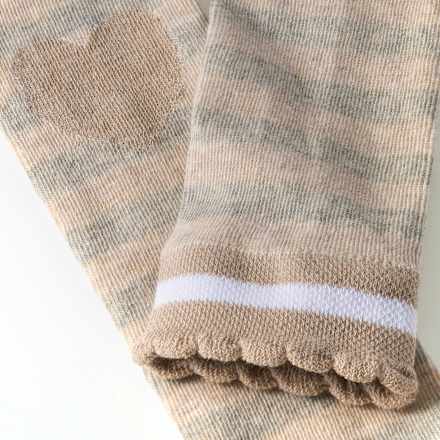 Leggings mit Streifen-Muster & Herz-Motiv, beige & grau, Gr. 98/104 ALANA