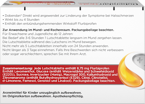 Dobendan Direkt Flurbiprofen 8,75 mg Lutschtabletten Dobendan