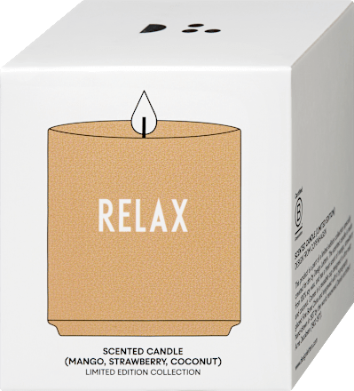 Duftkerze im Porzellanbecher "RELAX", beige (8,8x8 cm) DESIGN LETTERS