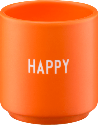 Espressobecher aus Porzellan "HAPPY", orange DESIGN LETTERS