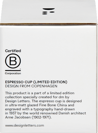 Espressobecher aus Porzellan "HAPPY", orange DESIGN LETTERS