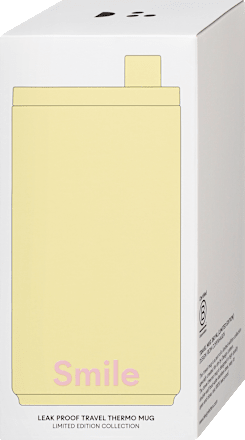 Reisebecher "Smile", gelb/lavendel (350 ml) DESIGN LETTERS