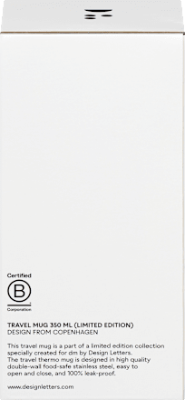 Reisebecher "Smile", gelb/lavendel (350 ml) DESIGN LETTERS